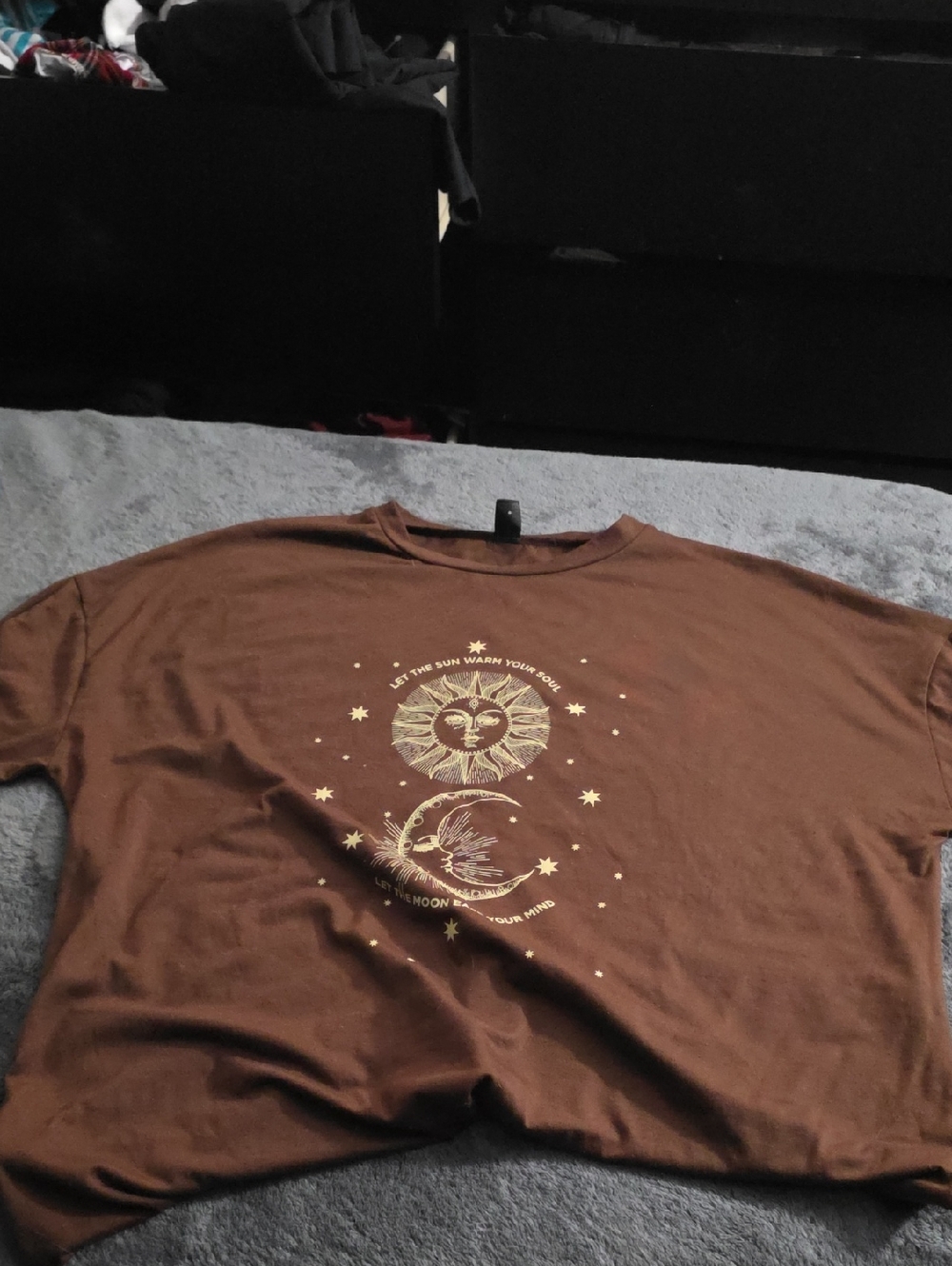 Brown Graphic Sun & Moon Tee
